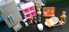 LOT of miniature dollhouse foods furniture accessories pets plants fridge bath