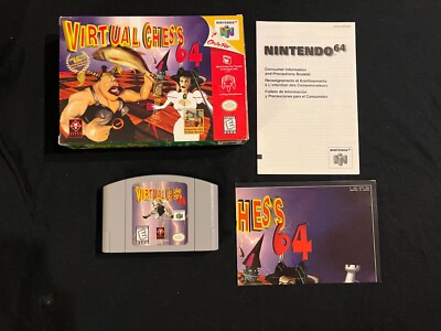 Virtual Chess 64 (Nintendo 64, 1998) Authentic Box - Game - Poster - N64
