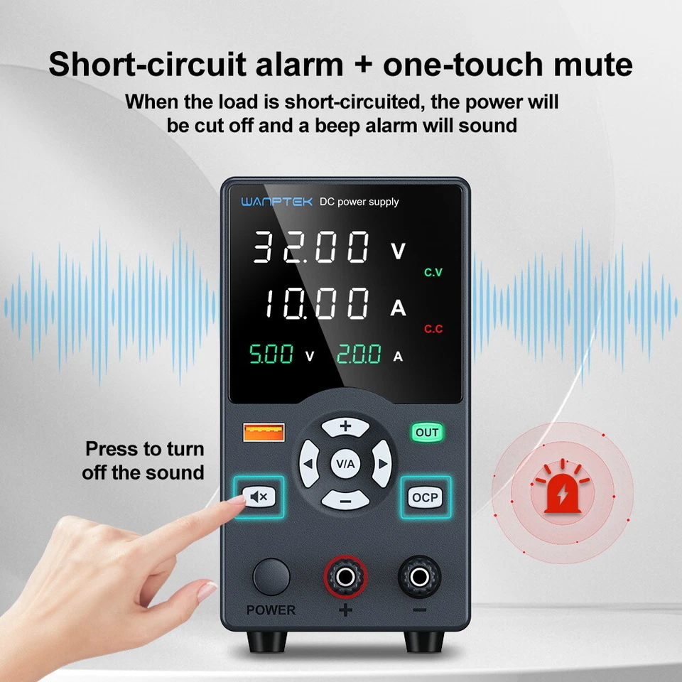 Newest DC 0~32V 0-10A Adjustable Lab DC Power Supply Variable Bench Switching - Image 2 of 4