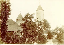 L.Courvoisier-Haas, Switzerland, castle vintage albumen print albumen print  