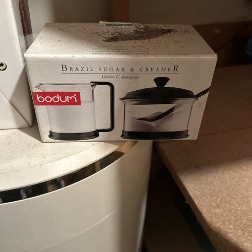 Bodum Glass Superbowl No. 2552 And Brazil Sugar & Creamer No. 4022 - New In Box - Foto 4 di 5