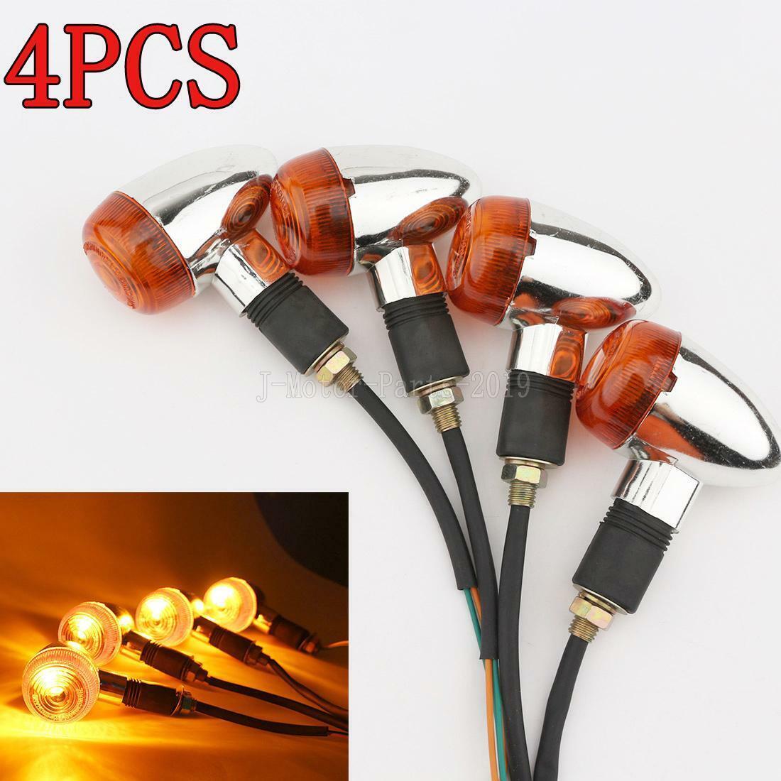 4x Chrome Turn Signal Lights For Kawasaki Voyager XII ZG1200B 1300