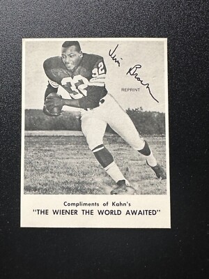 1962 Jim Brown Kahn's The Wiener The World Awaited Football Card