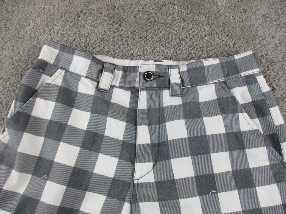 Rusty Shorts 32 W32 Cotton Grey/White Check Casual/Walk Beach - Image 2 of 4