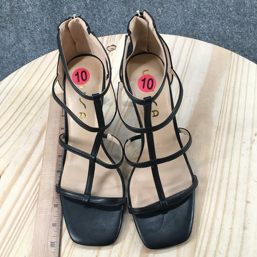 Sandalias UNISA para mujer 10 M Fennie con tiras negras imitación cuero aguja cremallera trasera - Imagen 6 de 16