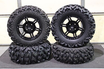 YAMAHA YXZ 1000 R 27'' RIP SAW RADIAL ATV TIRE 14'' VIPER BLK WHEEL KIT YAM11K