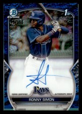 Ronny Simon 2023 Bowman #CPA-RS Chrome Auto Blue Refractor 140/150