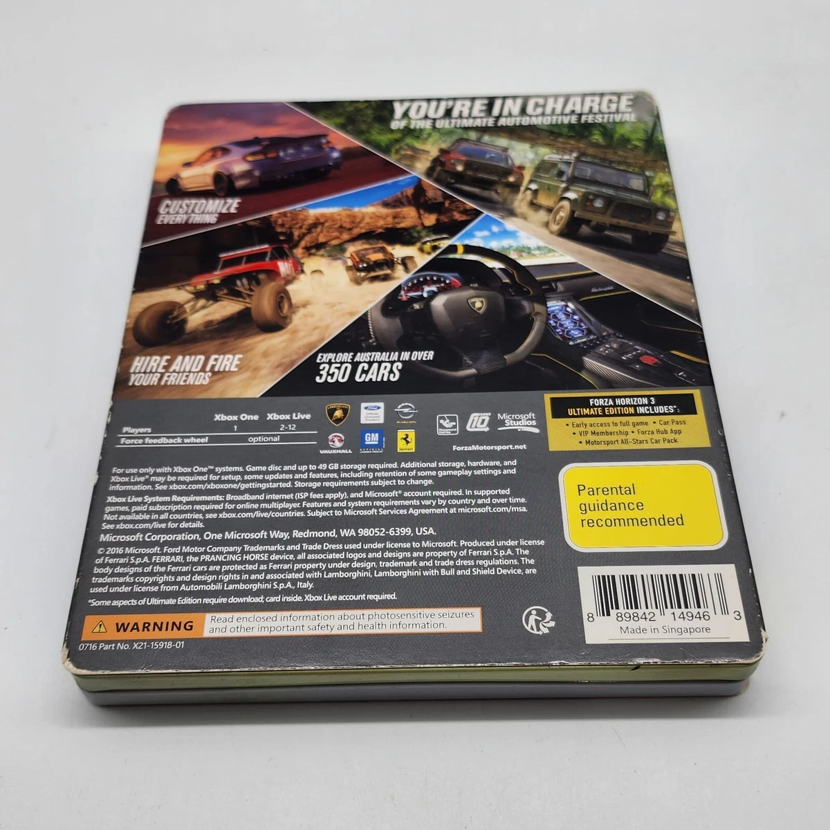 Forza Horizon 3 Ultimate Edition includes stunning steelbook