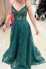 Emerald Green Morilee Corset Top Prom Dress Size 6
