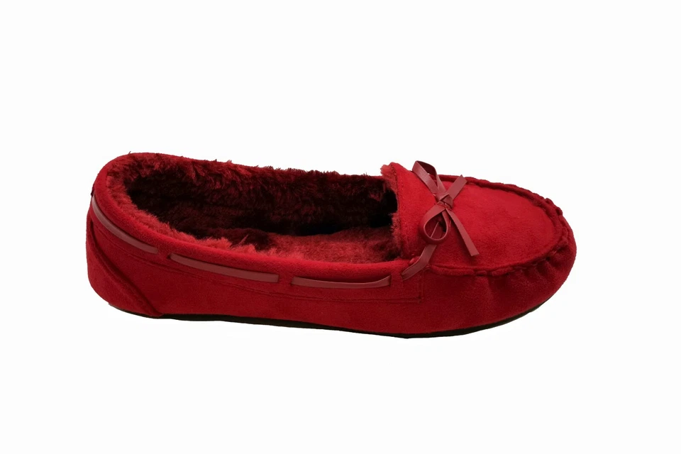 Moccasins Women Slip On Indoor Outdoor Shoe Slipper Fur Loafer #985 - Image 4 of 4