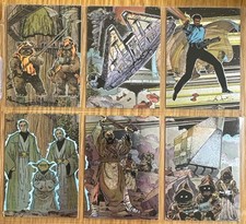 Star Wars Galaxy Series 3 Etched Set 6 Holofoils Set Topps 1995 EWOKS YODA