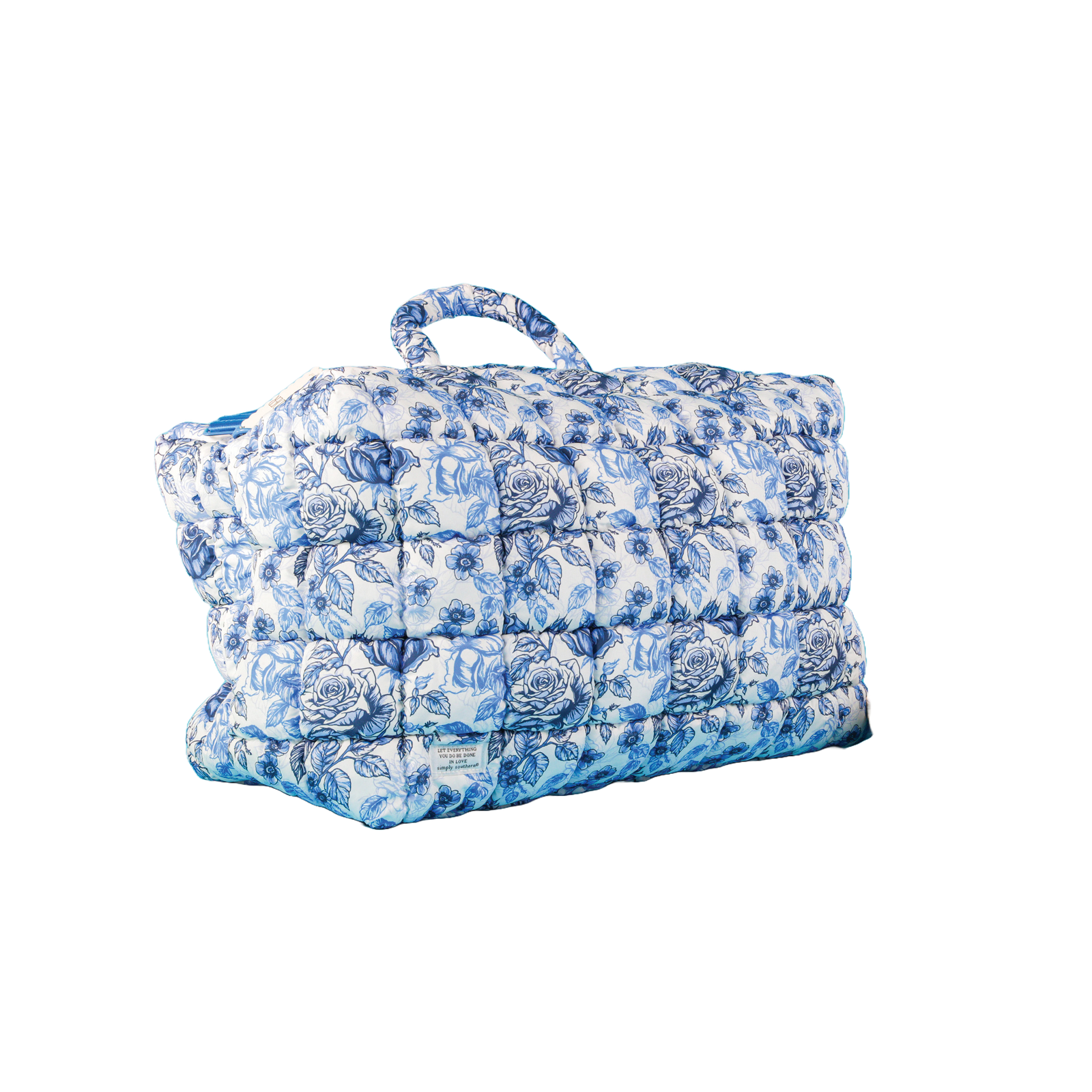Simply Southern Blue Weekender Bag with Rose Graphic 0125-BAG-MARSH-WKEND-ROSE