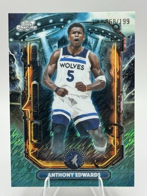 2025-26 Topps Cosmic Chrome Anthony Edwards Extraterrestrial Talent Aqua /199 SP