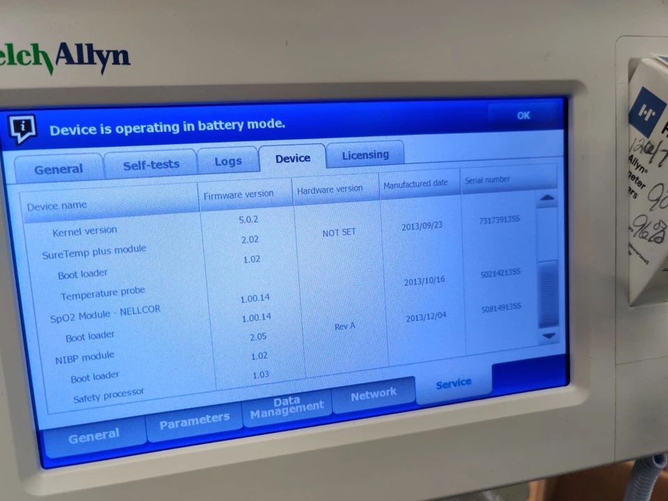 Welch Allyn Connex 6000 Vital Signs Monitor 64NTXX, NIBP, SPO2, Cuff & Basket - Image 3 of 4