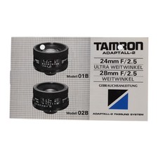 User Manual Tamron Adaptall 24mm 28mm 2.5 Ultra Wide Angle Model 01 02B