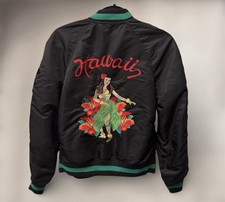 Alpha Industries Hawaii MA-1 Reversible Souvenir Jacket Bomber Sukajan Sz Small