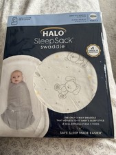 HALO SleepSack 3-Way Swaddle - Bears Print Micro-fleece 0-3mths NIB