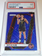 2024 Panini Prizm WNBA Caitlin Clark Rookie #145 BLUE VELOCITY Holo RC - PSA 9