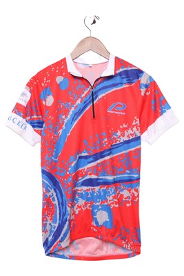 Herren Radtrikot Rot Blau Muster Kurzarm Gr. 50/L Sport