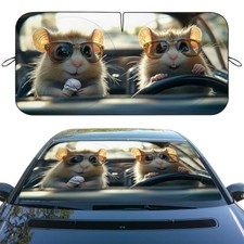 Funny Hamster Car Windshield Sunshades Cartoon 59"L x 31.5"W Funny Hamster 12