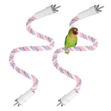 2-Pack Rope Perches for Bird Cages, 23.6 in Length Rope Pink Purple 