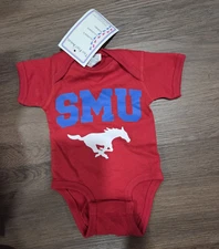 NCAA Two Feet Ahead SMU MUSTANGS Welcome to the World Bodysuit JERSEY NEWBORN