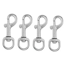 4PCS Stainless Steel Swivel Eye Bolt Flagpole Snap Hook, Flag Snap Clips for