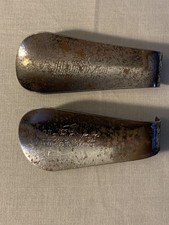 Vintage Hanover A Man's Shoe Metal Shoehorn Lot Chrome Advertising Pair VTG