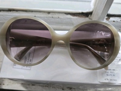 $325 Alexander McQueen AM0285S  Women's Ivory Round Sunglasses 57/19/145 Cat2