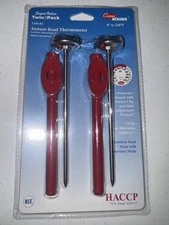 Cooper Atkins Instant Read Thermometer 1246-02 Twin Pack Pocket Test 0/220F NEW!