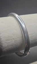 Vintage Italian Milor 925 Sterling Silver Spring Hinge 7in Bangle Bracelet