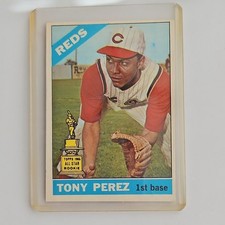 1966 Topps #72 Tony Perez 1965 All-Star Rookie Cincinnati Reds Baseball Card. rookie card picture