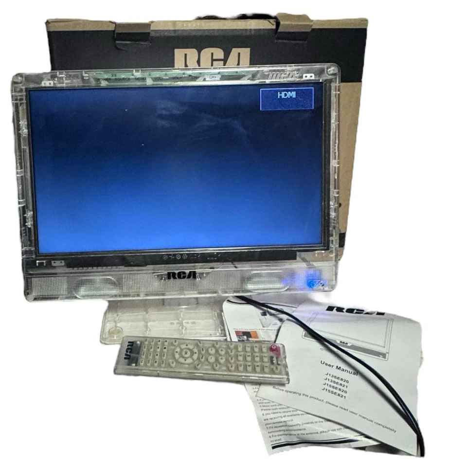 RCA LED 15” TV Clear J15SE820 Box Remote Antenna & Amplifier Retro Prison - Image 3 of 4