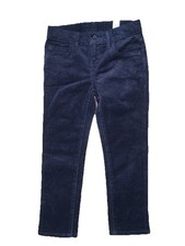 Place Girls Corduroy Size 5 Navy Blue Straight Pants Mid Rise Adjustable Waist