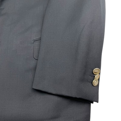 Salvatore Ferragamo ビジネスジャケット グレー Salvatore Ferragamo Men's 100% Wool Logo Buttons Blazer Navy
