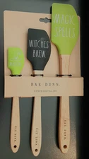 Rae Dunn Halloween Spatulas Set/3 Magic Spells/Witches Brew/Magical Cooking -NEW