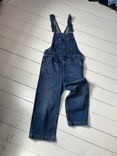 Fatface Cropped Denim Dungarees Size 10R Mid Blue Denim Colour