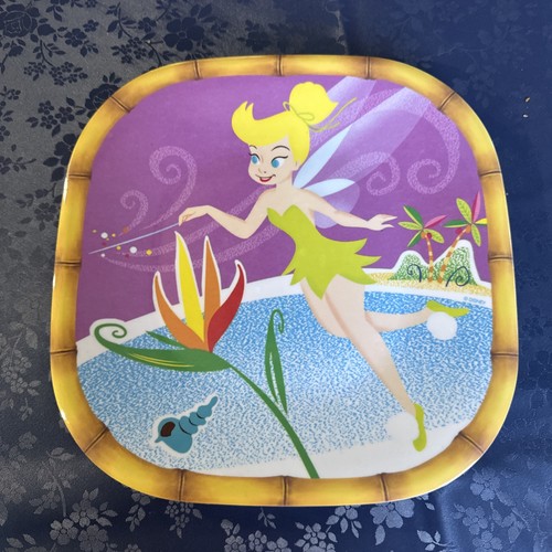 Disney Store Theme Parks Tinkerbell Plate Plastic Bamboo Fairies