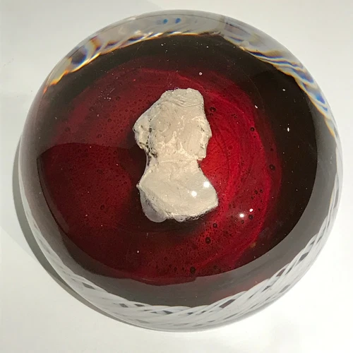 Antique Val St Lambert Sulphide Paperweight