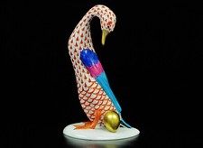 Herend Hungarian hand painted "Goose With A Golden Egg" Figurine. 7 5/8" Height
