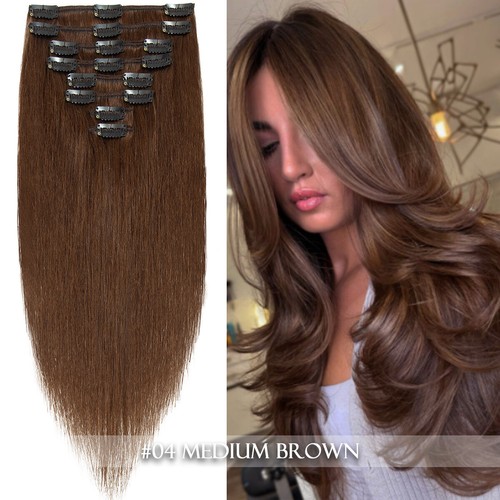 FULL HEAD Clip In Remy 100% Echthaar Extensions Russian Balayage Ombre USA - Bild 35 von 103