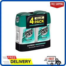 Speed Stick Deodorant for Men, Aluminum Free, Regular - 3 Ounce (4 Pack)