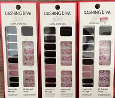 3 Pack Dashing Diva Gloss Ultra Shine Gel Nail Strips - Call Me Cute GS563