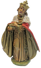 Statuina Presepe Re Magio Bianco 20cm Natale Personaggio Natività Italy