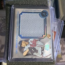 2012 Topps Museum Mike Minor Game Used Jumbo Relic 5/5 Blue Rainbow