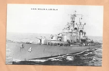 U.S.S.  WILLIS A. LEE DL-4 ARNOLD ART STORE   NAVAL POSTCARD