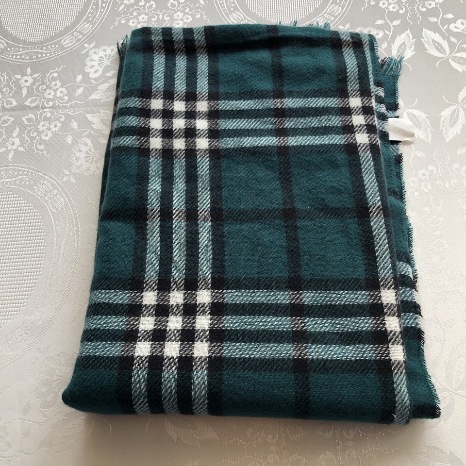 Hunter Green/ Black Plaid Fleece Lightweight Warm Winter Neckwear Scarf