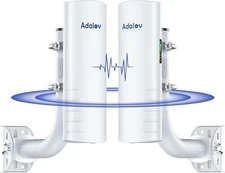 5.8GHz Wireless Bridge Pair AdaLov CPE361 5KM Extend 2x1Gbps +Bracket Mounts