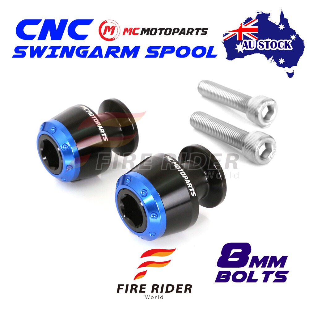 For Triumph DAYTONA 675 / R 1117 16 15 14 ATOM Blue Swingarm Spools M8