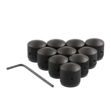 10x Metal Dome Control Knob Volume Tone for Electric Guitar Screw Type Black